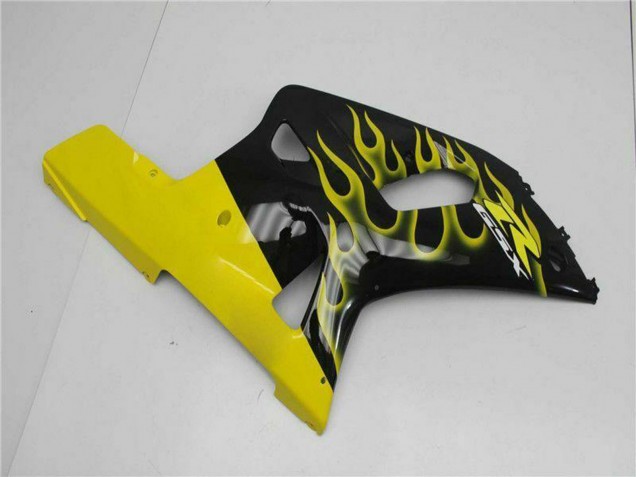 Carenados Moto Suzuki GSXR 600/750 2001-2003 - Negro Brillante Amarillo Llama Baratos