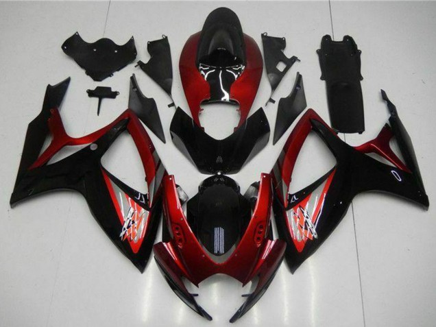 Carenado Moto Suzuki GSXR 600/750 2006-2007 - Rojo Negro Brillante Baratos