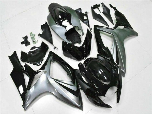 Carenados Moto Suzuki GSXR 600/750 2006-2007 - Plata Negro Brillante Baratos