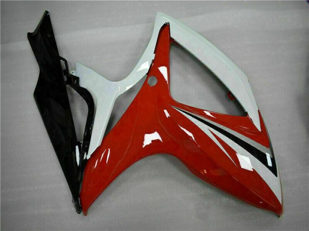 Carenados Moto Suzuki GSXR 600/750 2006-2007 - Blanco Rojo Negro Brillante Raya Baratos