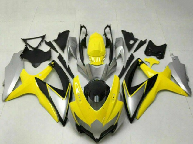 Carenados Moto Suzuki GSXR 600/750 2008-2010 - Amarillo Plata Negro Brillante Baratos