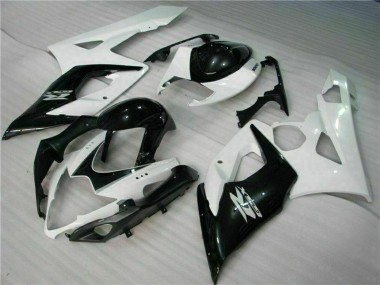Carenados Moto Suzuki GSXR 1000 2005-2006 - Blanco Negro Brillante Baratos