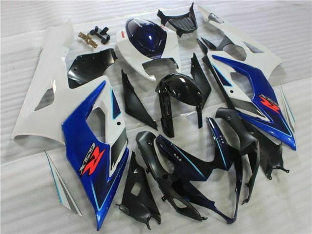 Kits Carenado Moto Suzuki GSXR 1000 2005-2006 - Blanco Azul Negro Brillante Baratos