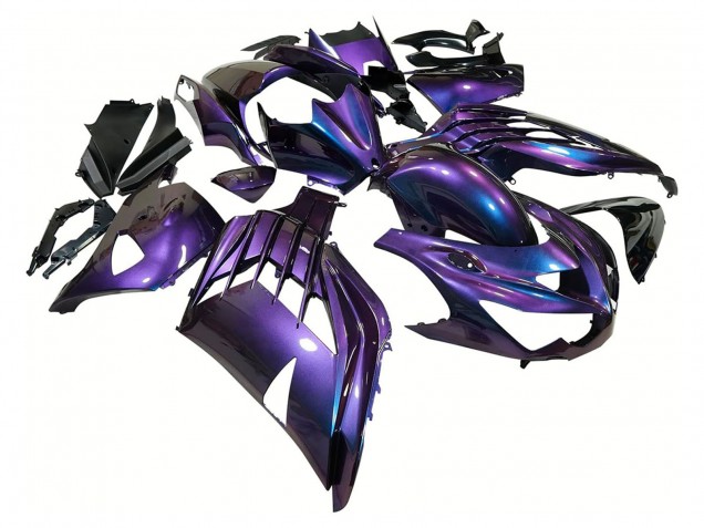 Carenados Moto Kawasaki ZX14R ZZR1400 2012-2024 - Camaleón Azul Púrpura Baratos