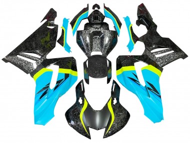 Carenados Moto Honda CBR1000RR-R 2020-2023 - Azul Claro Amarillo Negro Falsificado FibraCarbono Baratos