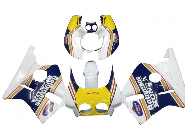 Carenados Moto Honda CBR400RR NC23 1987-1989 - Blanco Amarillo Azul Rothmans Baratos