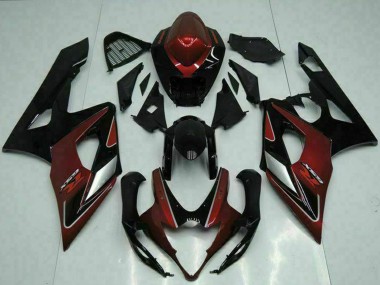 Carenados Moto Suzuki GSXR 1000 2005-2006 - Rojo Plata Negro Brillante Baratos