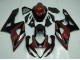 Carenados Moto Suzuki GSXR 1000 2005-2006 - Rojo Plata Negro Brillante Baratos