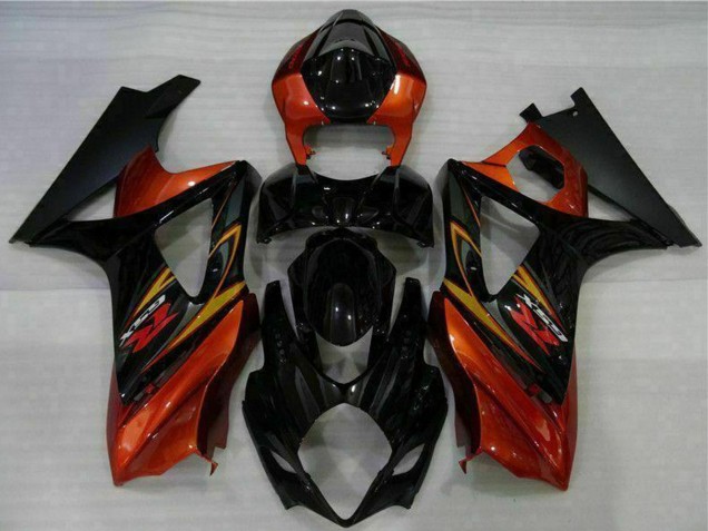 Carenados Moto Suzuki GSXR 1000 2007-2008 - Negro Naranja Baratos