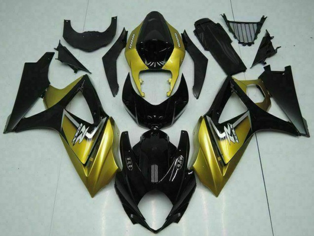 Carenados Moto Suzuki GSXR 1000 2007-2008 - Oro Negro Brillante Plata Calcomanía Baratos