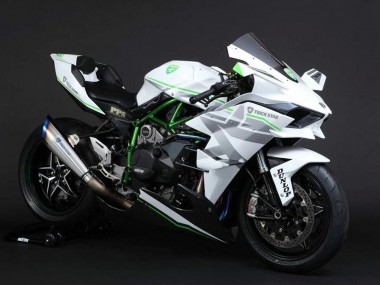 Carenados Moto Kawasaki Ninja H2 2015-2022 - Blanco Plata Verde Baratos