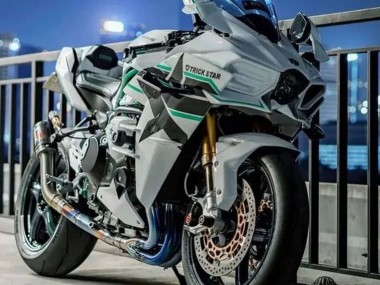 Carenados Moto Kawasaki Ninja H2 2015-2022 - Blanco Verde Línea Baratos