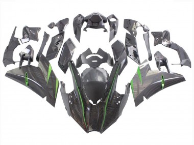 Carenados Moto Kawasaki Ninja H2 2015-2022 - Negro FibraCarbono Verde Baratos