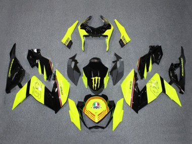 Carenados Moto Kawasaki Z250/Z300 2015-2016 - Amarillo Negro Brillante Monstruo Baratos
