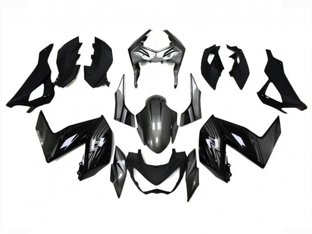 Carenados Moto Kawasaki Z250/Z300 2015-2016 - Negro Brillante Gris Baratos