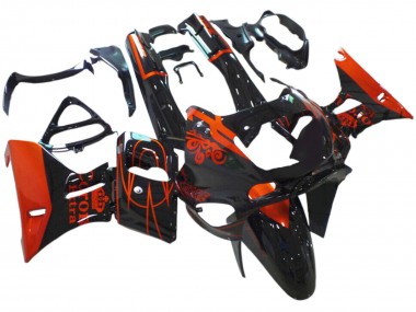 Carenados Moto Kawasaki ZZR400 1993-2007 - Negro Brillante Rojo Corona Extra Baratos
