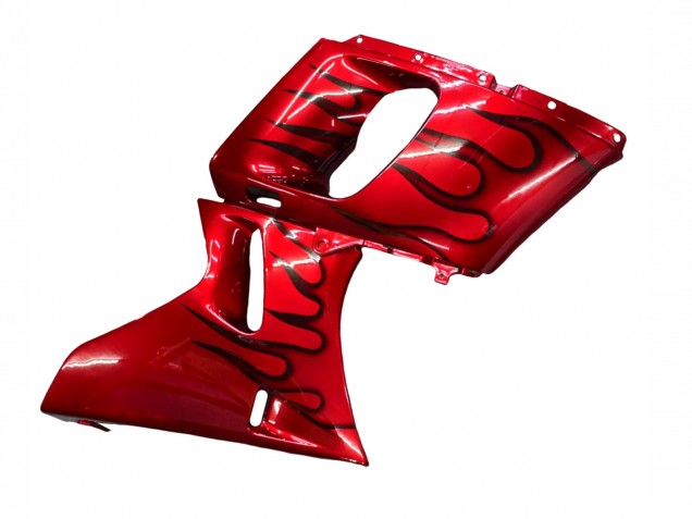 Carenados Moto Kawasaki ZZR600 1998-2003 - Rojo Negro Llama Baratos