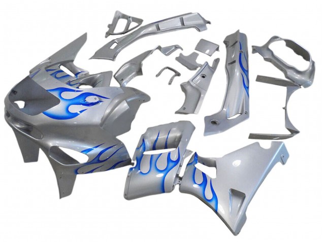 Carenados Moto Kawasaki ZZR600 1998-2003 - Blanco Azul Llama Baratos