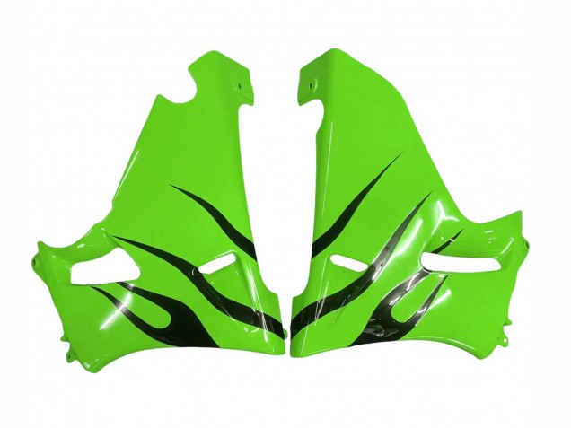 Carenados Moto Kawasaki ZZR600 1998-2003 - Verde Negro Brillante Llama Baratos