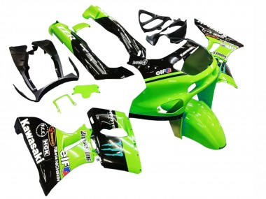 Carenados Moto Kawasaki ZZR600 1998-2003 - Verde Negro Brillante Azul Monstruo Elf Touch4 Bridgestone Baratos