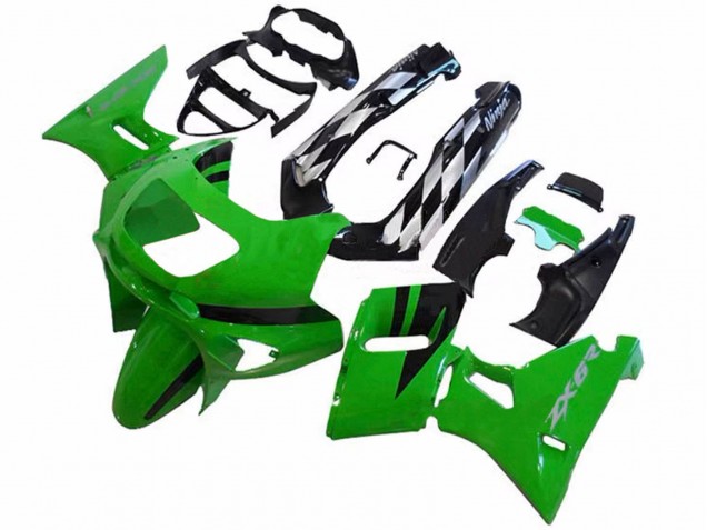 Carenados Moto Kawasaki ZZR600 1998-2003 - Verde Negro Brillante Baratos