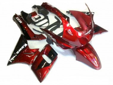 Carenados Moto Kawasaki ZZR600 1998-2003 - Rojo Negro Brillante Baratos