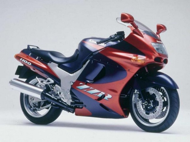 Carenados Moto Kawasaki ZZR1100 1993-2003 - Rojo Granate Azul Oscuro Baratos