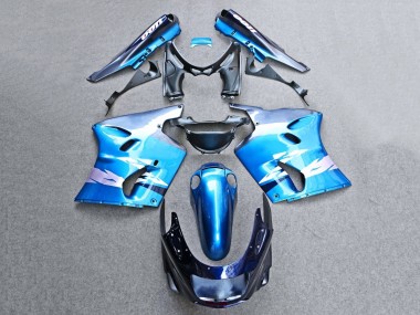 Carenados Moto Kawasaki ZZR1100 1993-2003 - Azul Brillante Gris Baratos