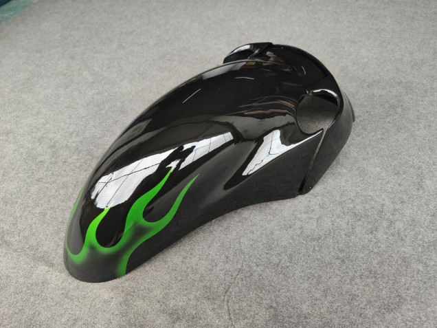 Carenados Moto Kawasaki ZZR1100 1993-2003 - Negro Brillante Verde Llama Baratos