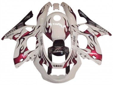 Carenado Moto Yamaha YZF600R Thundercat 1996-2007 - Blanco Rojo Oscuro Baratos