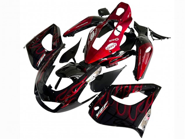 Kits Carenado Moto Yamaha YZF 1000R Thunderace 1997-2007 - Negro Rojo Llama Baratos
