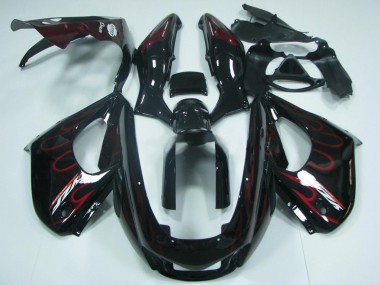 Carenado Moto Yamaha YZF 1000R Thunderace 1997-2007 - Negro Rojo Llama Baratos