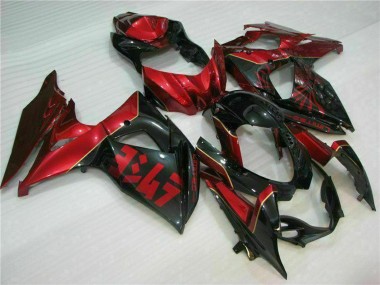 Carenados Moto Suzuki GSXR 1000 2009-2016 - Rojo Negro Brillante Baratos