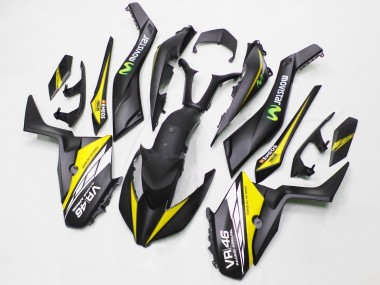 Carenados Moto Yamaha XMAX300 2017-2021 - Negro Mate Amarillo MoviStar ENEOS 46 Baratos