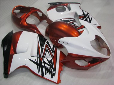 Carenados Moto Suzuki GSXR 1300 Hayabusa 1996-2007 - Blanco Naranja Negro Baratos