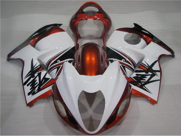 Carenados Moto Suzuki GSXR 1300 Hayabusa 1996-2007 - Blanco Naranja Negro Baratos
