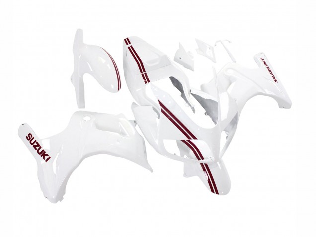 Carenados Moto Suzuki SV650 2003-2013 - Blanco Rojo Oscuro Línea Baratos