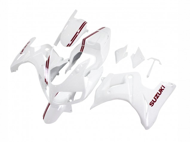 Carenados Moto Suzuki SV650 2003-2013 - Blanco Rojo Oscuro Línea Baratos
