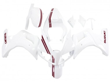 Carenados Moto Suzuki SV650 2003-2013 - Blanco Rojo Oscuro Línea Baratos