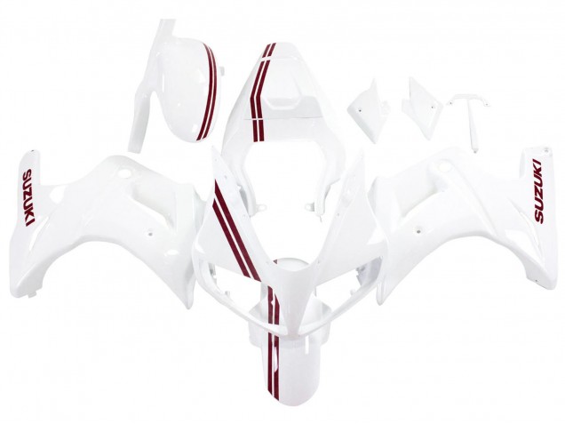 Carenados Moto Suzuki SV650 2003-2013 - Blanco Rojo Oscuro Línea Baratos