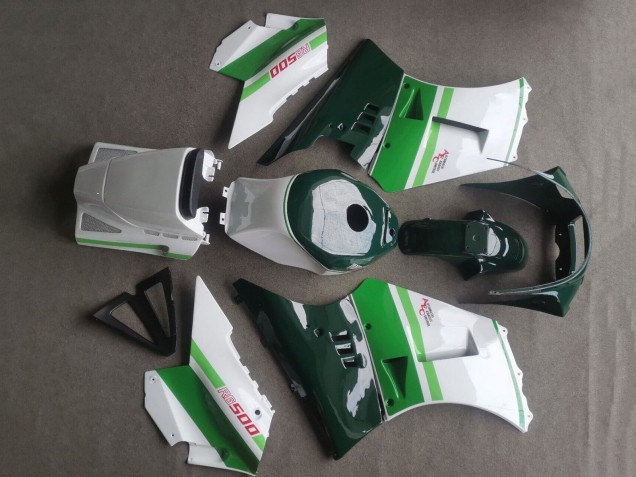 Carenados Moto Suzuki RG400 RG500 RG400/500 1984-1987 - Blanco Verde Oscuro Baratos