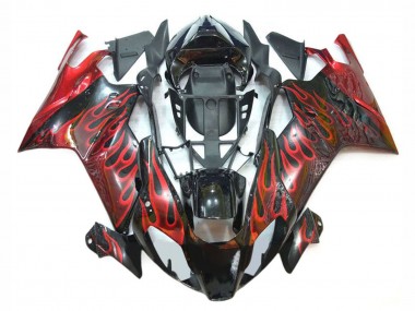 Carenados Moto Aprilia RSV1000 2003-2006 - Negro Brillante Rojo Llama Baratos