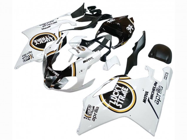 Carenados Moto Aprilia RSV1000 2003-2006 - Blanco Negro Lucky Strike Motul Michelin Baratos