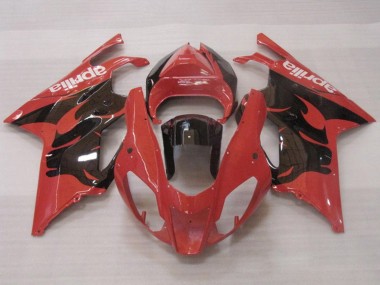 Carenados Moto Aprilia RSV1000 2003-2006 - Rojo Negro Brillante Baratos