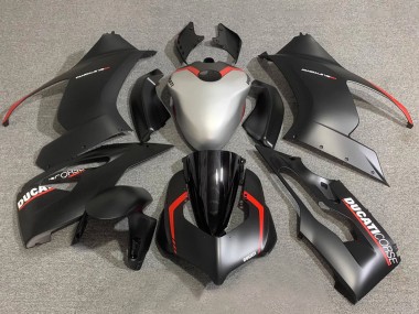 Carenados Moto Ducati Panigale V2 2020-2024 - Plata Rojo Negro Mate Corse Baratos