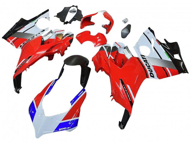 Carenados Moto Ducati Panigale V4 V4S 2018-2019 - Blanco Plata Rojo Negro Brillante Baratos