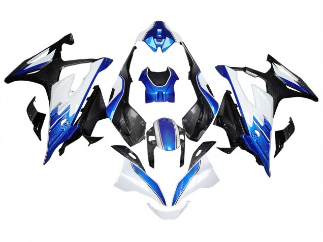Carenados Moto BMW S1000RR 2023-2024 - Blanco Azul Negro FibraCarbono Baratos