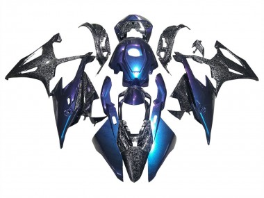 Carenados Moto BMW S1000RR 2019-2022 - Gradiente Azul Púrpura Falsificado FibraCarbono Baratos