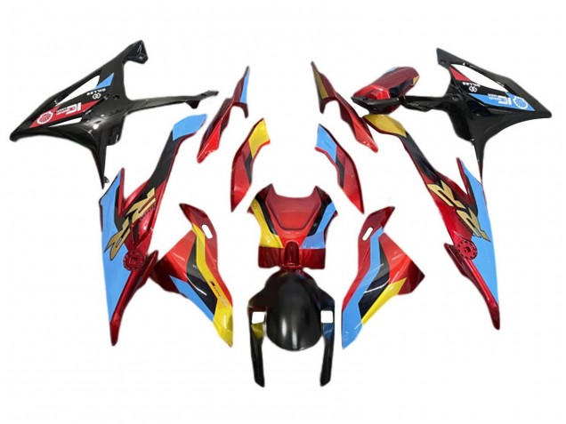 Carenados Moto BMW S1000RR 2019-2022 - Azul Claro Rojo Oro Baratos