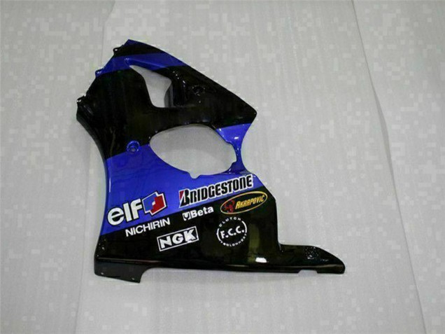 Carenados Moto Kawasaki ZX6R 2000-2002 - Azul Negro Brillante Elf Bridgestone Baratos